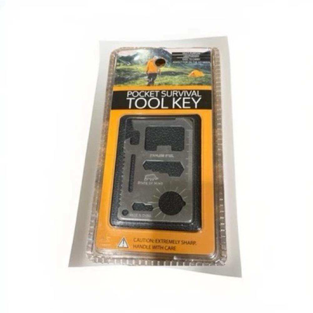 Pocket Survival Tool Key - Black